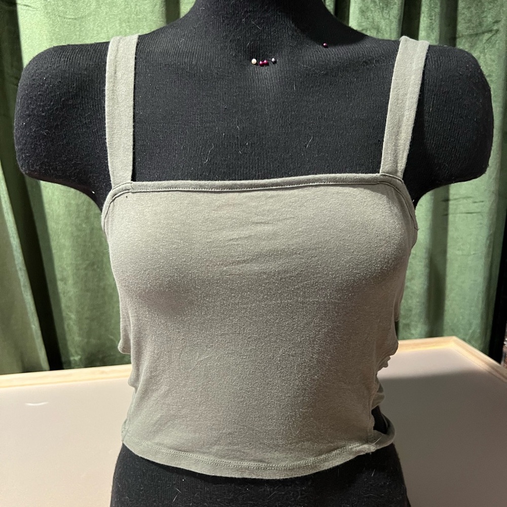 Bozzolo Sage Green Camisole Top with Side Cut-Outs